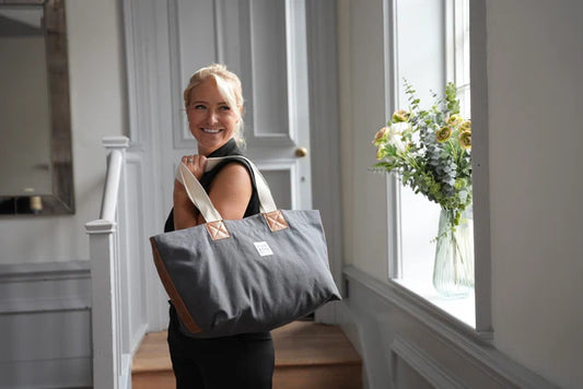 Risdon & Risdon: The Market Bag In Heritage Grey - Large