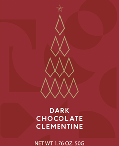 CHRISTMAS DARK CHOCOLATE CLEMENTINE BAR 50g