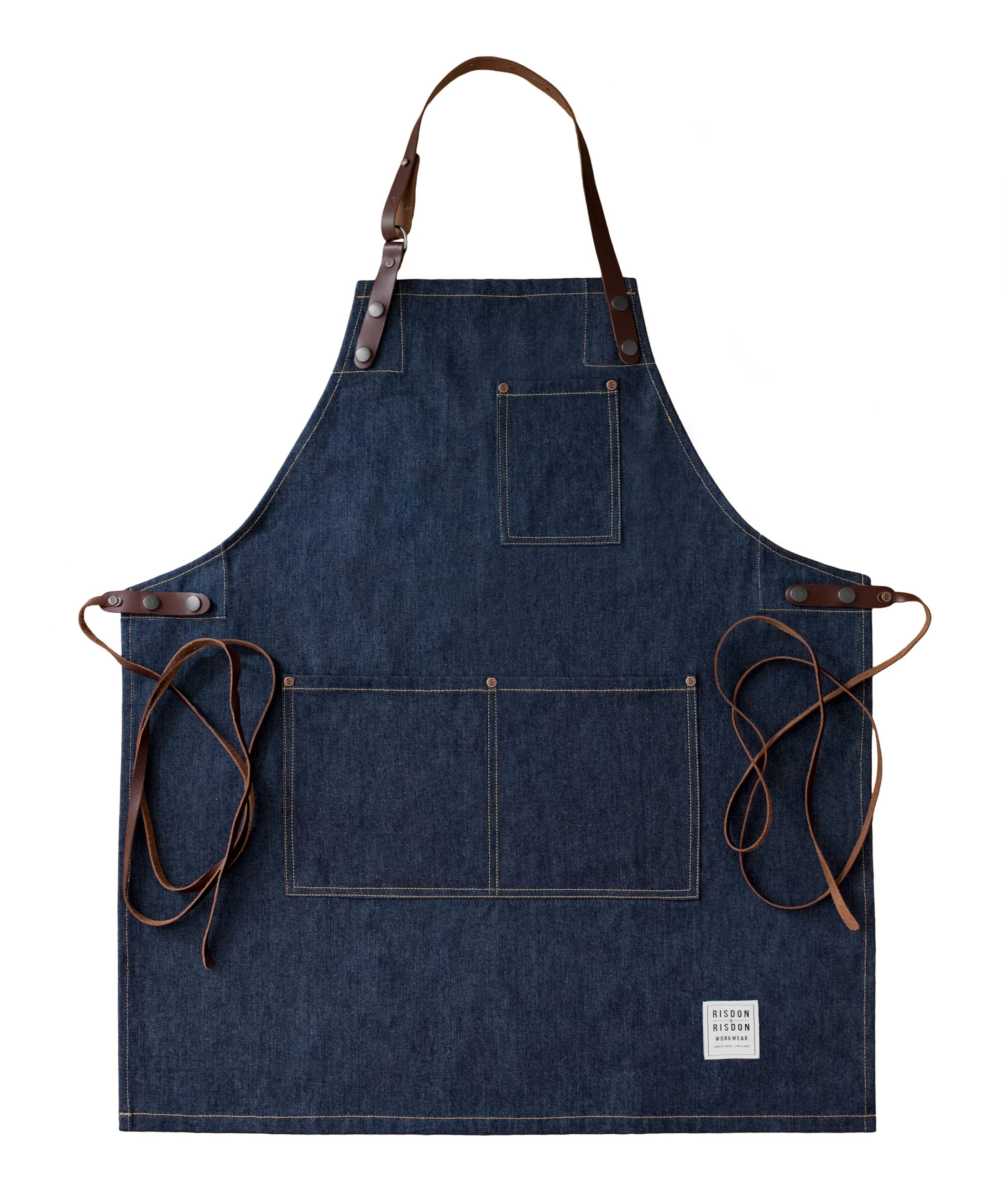 Risdon & Risdon: The Street Apron In Indigo Blue