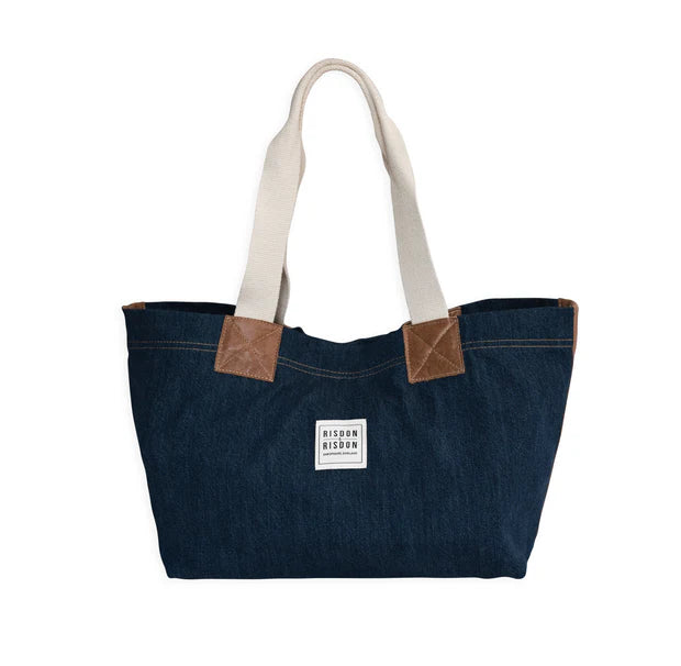 Risdon & Risdon: The Market Bag In Indigo Denim - Medium