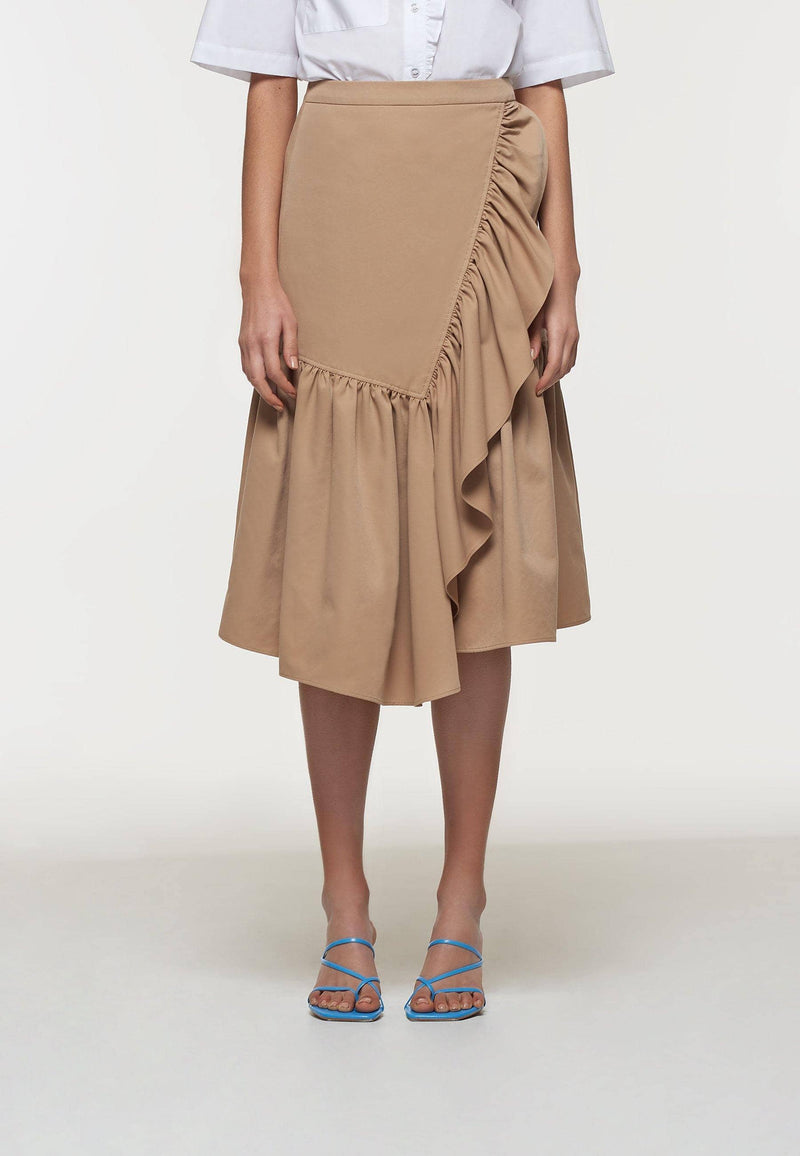 Asymmetric Frill Cotton Skirt - BritYard