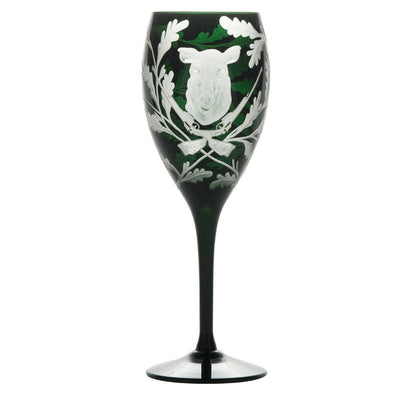 Crystal Red Wine Glass Set of 4 - Wild Boar - British Racing Green - BritYard