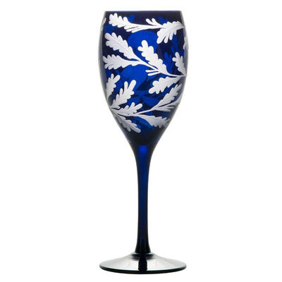Crystal Red Wine Glass Set of 3 - Labrador & Pheasant - Ink Blue - BritYard