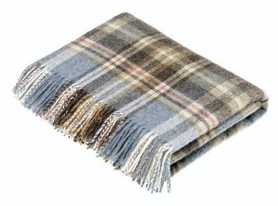 Wool Throw Glen Coe Aqua - BritYard