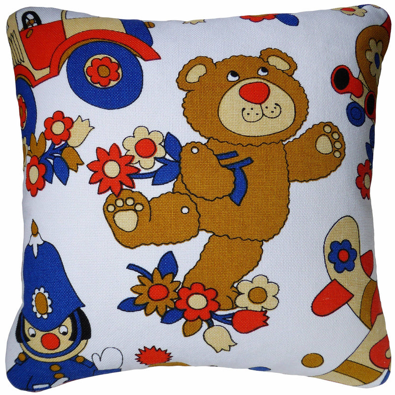 Vintage Cushion - Teddy Bear Toys