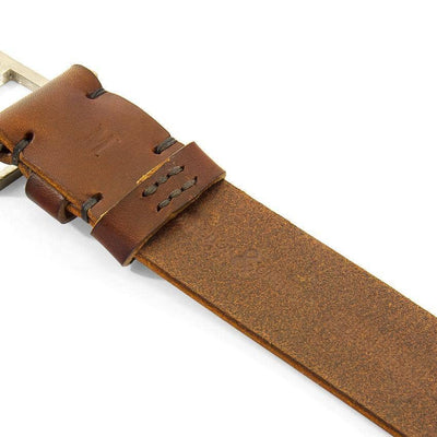 Papaya Brown Original Belvoir Leather and Nickel Belt - BritYard