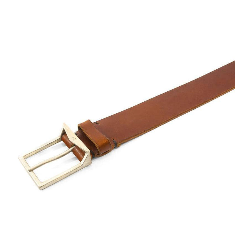 Tan Brown Original Warwick Leather and Nickel Belt - BritYard