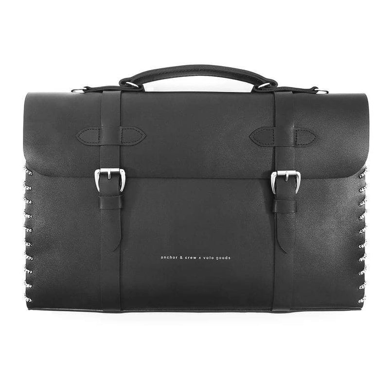 Large Graphite Black Rufford Leather and Rope Briefcase - BritYard