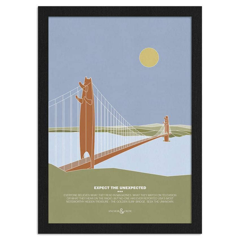 The Golden Surf Bridge Archival Giclée Paper A3 Wall Print - BritYard