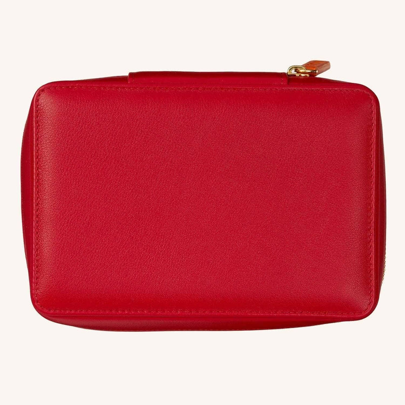 Amelia Leather Jewellery Case - Ridge Red & Ridge Red - BritYard