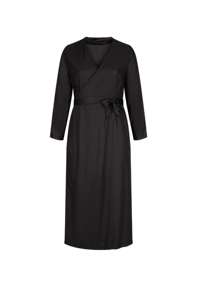 Classic Black Midi Wrap Dress - BritYard