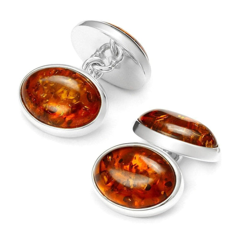 Baltic Amber Chain Sterling Silver Cufflinks