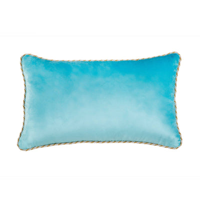 Pale Blue Velvet Rectangular Cushion