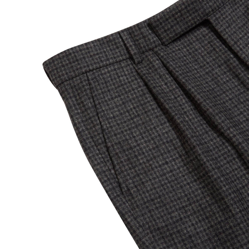 Burrows & Hare / Fox Brothers Flannel Check Trousers - Grey - BritYard