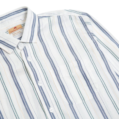 Burrows & Hare Japanese Cotton Multi Stripe Shirt - White - BritYard
