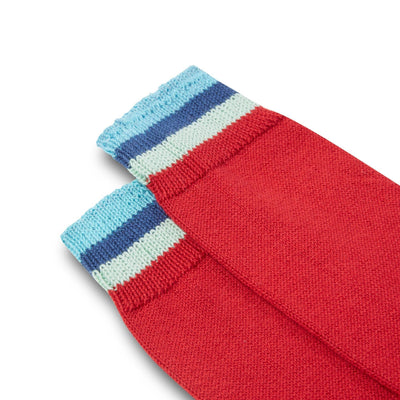 Burrows & Hare Stripe Cuff Socks - Red - BritYard