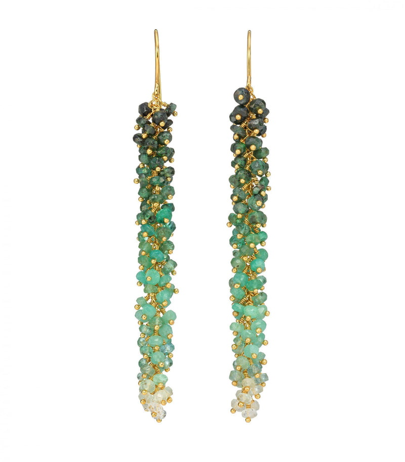 Emerald and Gold Vermeil Ombré Earrings - BritYard
