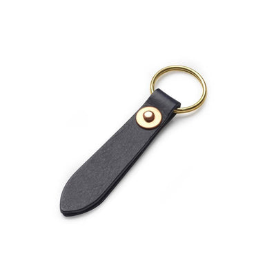Navy Leather Key Ring