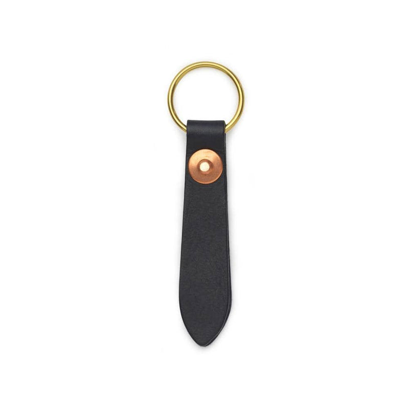 Navy Leather Key Ring