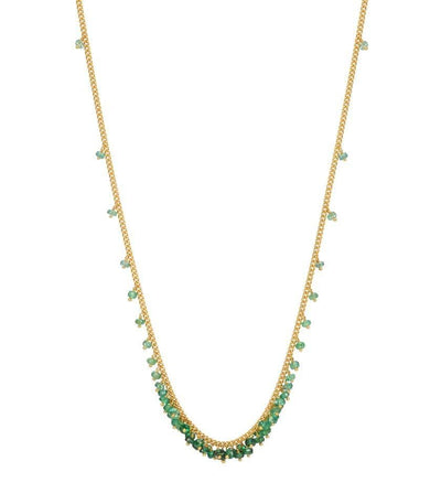 Emerald Beaded Graduated Row Necklace - BritYard