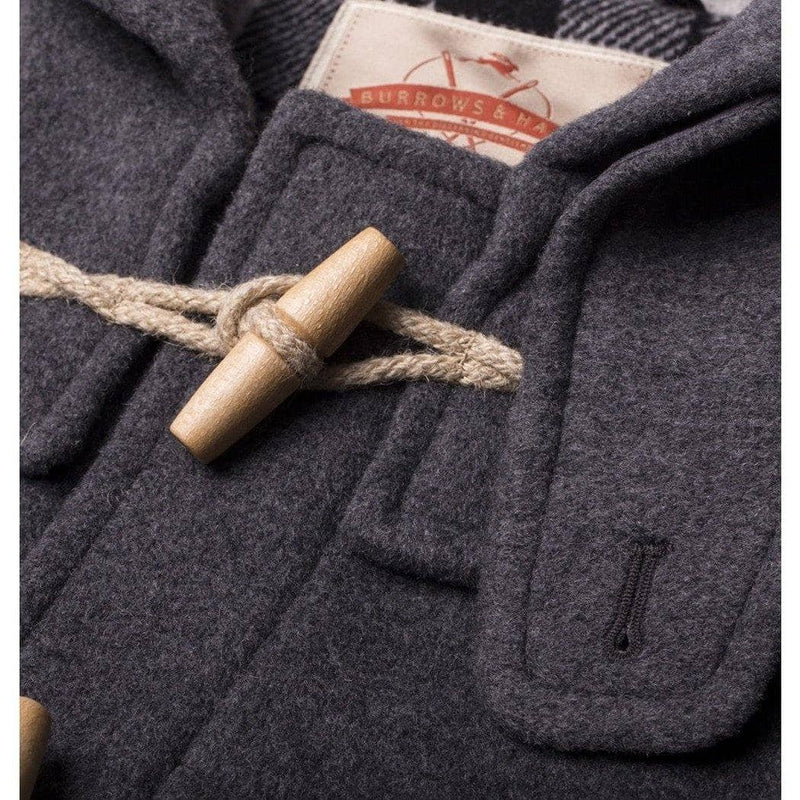 Burrows & Hare Water Repellent Wool Duffle Coat - Grey - BritYard