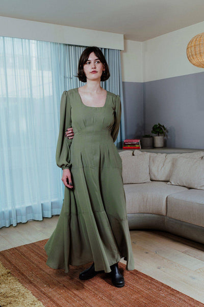 Green Reclaimed Bodice Dress - BritYard