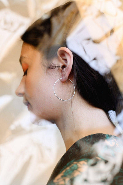 Large Silver Hoop Earrings - BritYard
