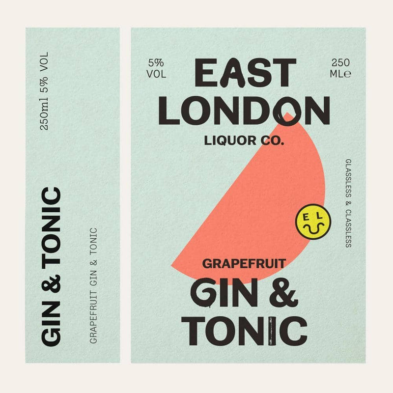 EAST LONDON GRAPEFRUIT GIN & TONIC - 5% ABV